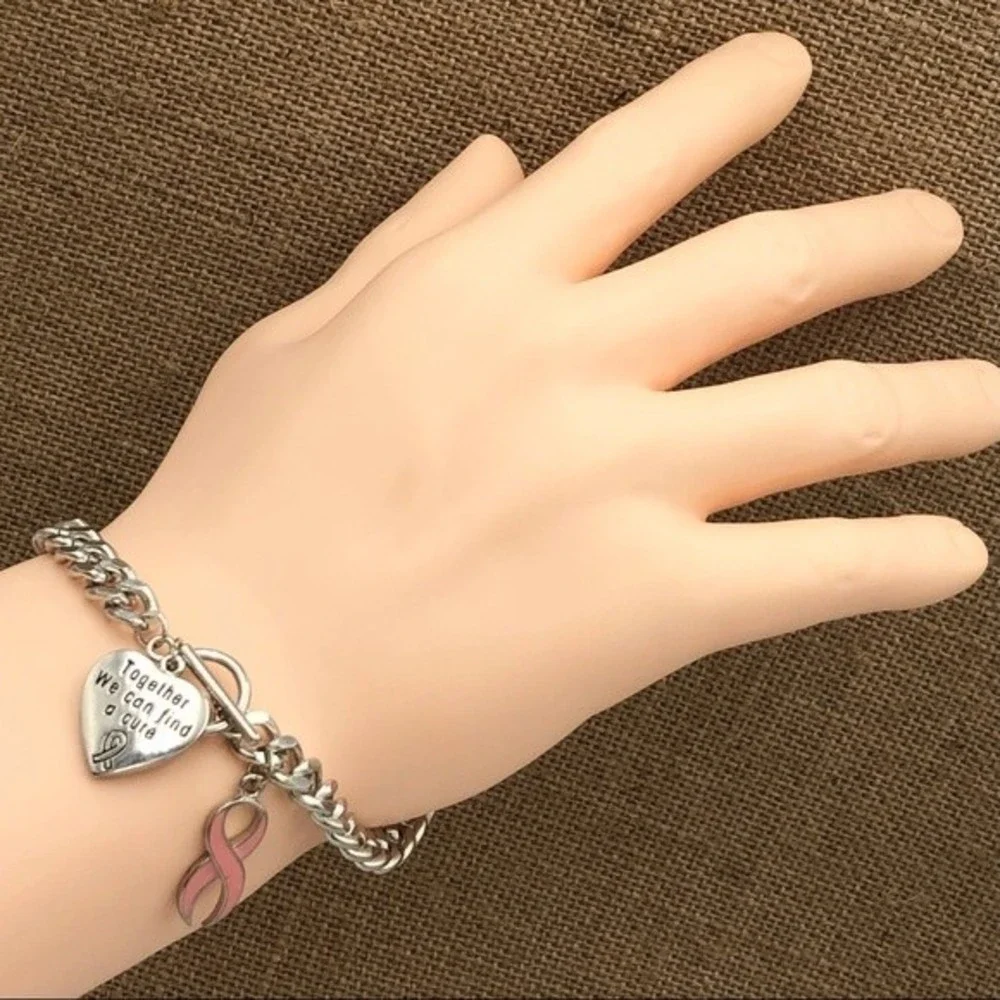 🌼 Pink Ribbon Breast Cancer Bracelet